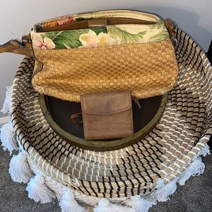 Fossil Woven Purse & Fossil small leather tan wallet. GUC gently used